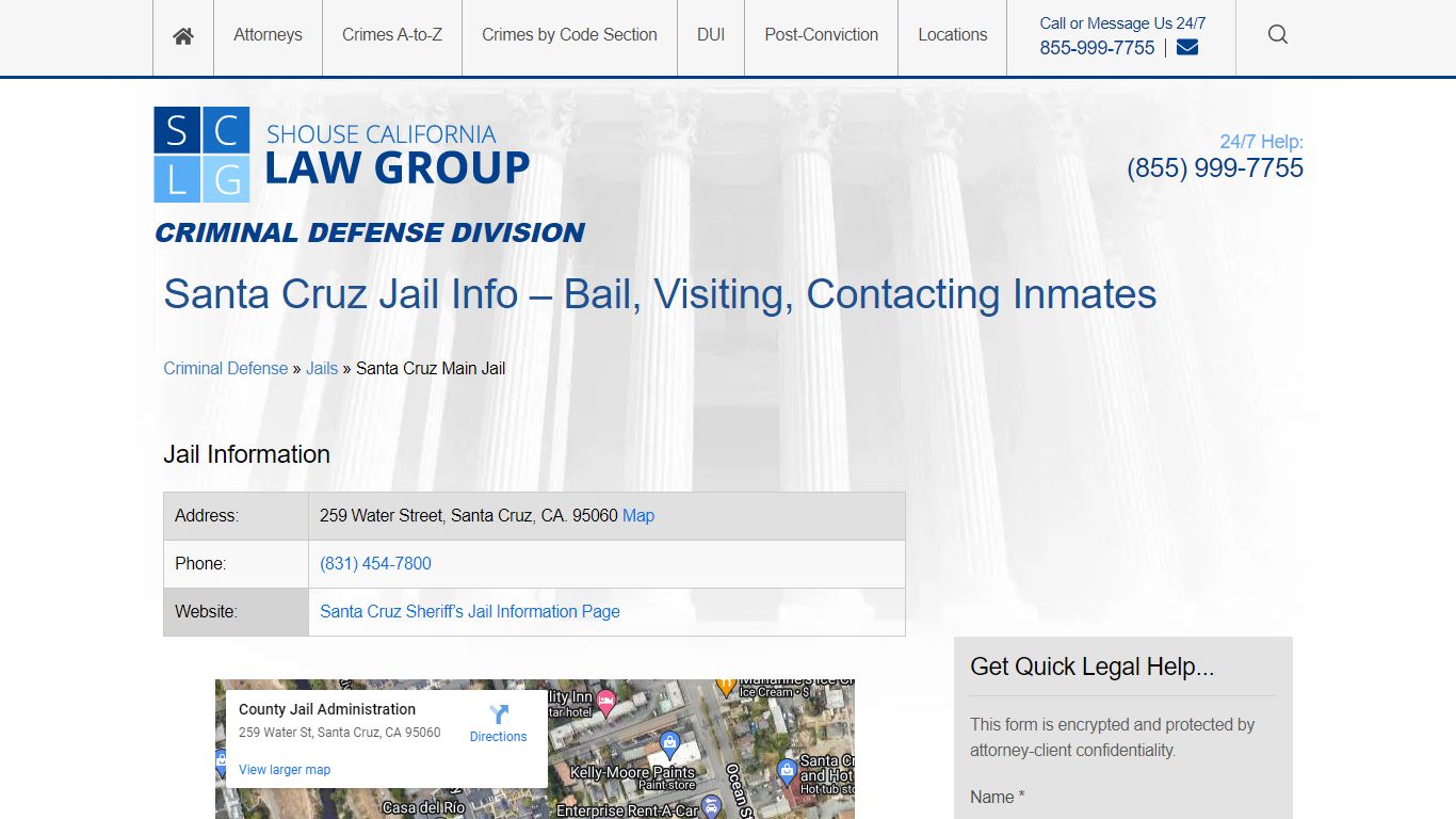 Santa Cruz Jail Info – Bail, Visiting, Contacting Inmates