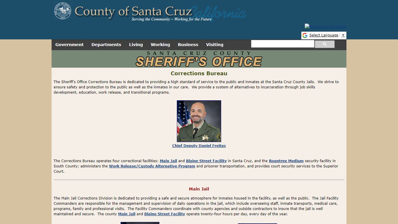 Corrections Bureau - Santa Cruz County Sheriff's Office Homepage